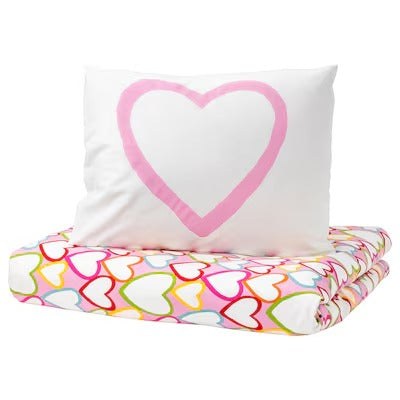 IKEA VITAMINER HJARTA Duvet cover and pillowcase, multicolour, 150x200/50x80 cm (59x79/20x31 ")| IKEA Bed linen | Eachdaykart