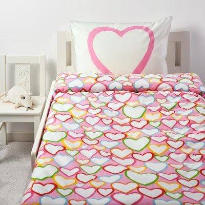 IKEA VITAMINER HJARTA Duvet cover and pillowcase, multicolour, 150x200/50x80 cm (59x79/20x31 ")| IKEA Bed linen | Eachdaykart