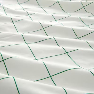 IKEA VITKLOVER Bettbezug und Kissenbezug, weißgrün/kariert, 150x200/50x80 cm (59x79/20x31 ") | IKEA Bettwäsche | Eachdaykart