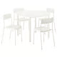 IKEA VIHALS Table and 4 chairs, white white/white pine, 107 cm (42 1/8 ")