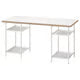 IKEA LAGKAPTEN / SPÄND Desk, black-brown/white, 140x60 cm (55 1/8x23 5/8 ")