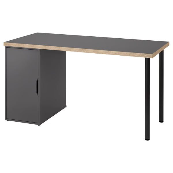 IKEA LAGKAPTEN / ALEX Desk, black-brown/white, 140x60 cm (55 1/8x23 5/8 ")