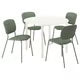 IKEA VIHALS Table and 4 chairs, white white/white pine, 107 cm (42 1/8 ")