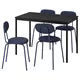 IKEA SANDSBERG Table and 4 chairs, black black/Remmarn anthracite anthracite, 110x67 cm (43 1/4x26 3/8 ")