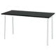 IKEA MITTZON Conference table, black stained ash veneer/black, 140x68x75 cm (55 1/8x26 3/4x29 1/2 ")