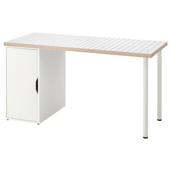 IKEA LAGKAPTEN / ALEX Desk, black-brown/white, 140x60 cm (55 1/8x23 5/8 ")