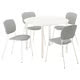 IKEA VIHALS Table and 4 chairs, white white/white pine, 107 cm (42 1/8 ")