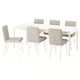 IKEA TONSTAD / TONSTAD Table and 6 chairs, off-white/off-white Fridtuna light beige, 200x85 cm (78 3/4x33 1/2 ")