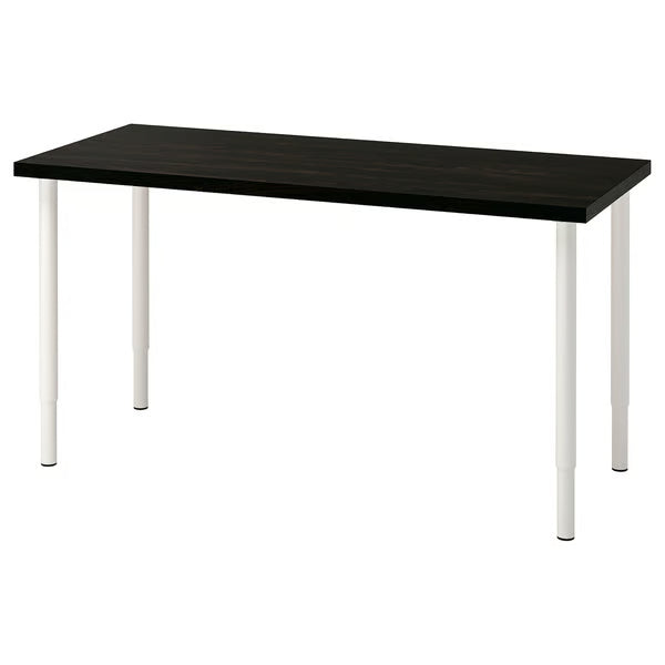 IKEA LAGKAPTEN / OLOV Desk, black-brown/black, 140x60 cm (55 1/8x23 5/8 ")