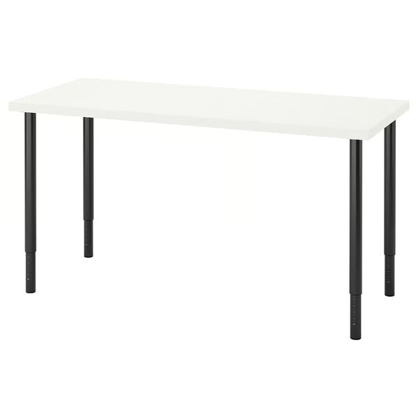 IKEA LAGKAPTEN / OLOV Desk, black-brown/black, 140x60 cm (55 1/8x23 5/8 ")