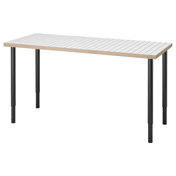 IKEA LAGKAPTEN / OLOV Desk, black-brown/black, 140x60 cm (55 1/8x23 5/8 ")