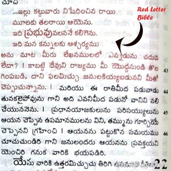 Holy Bible-Red Letter Version (Telugu) – Leather bound with Zip- By The Bible Society of India – Telugu Bibles