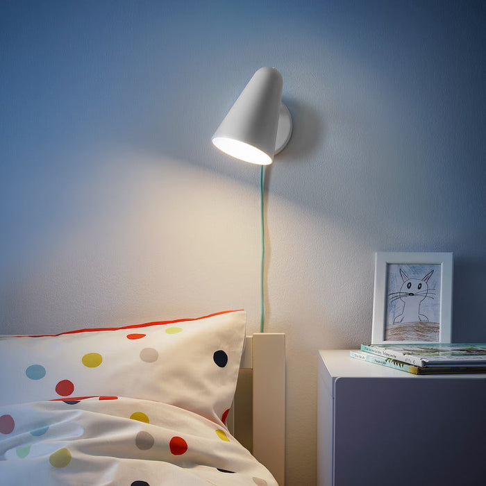 IKEA FUBBLA LED wall lamp, white | IKEA Children's lighting | Eachdaykart