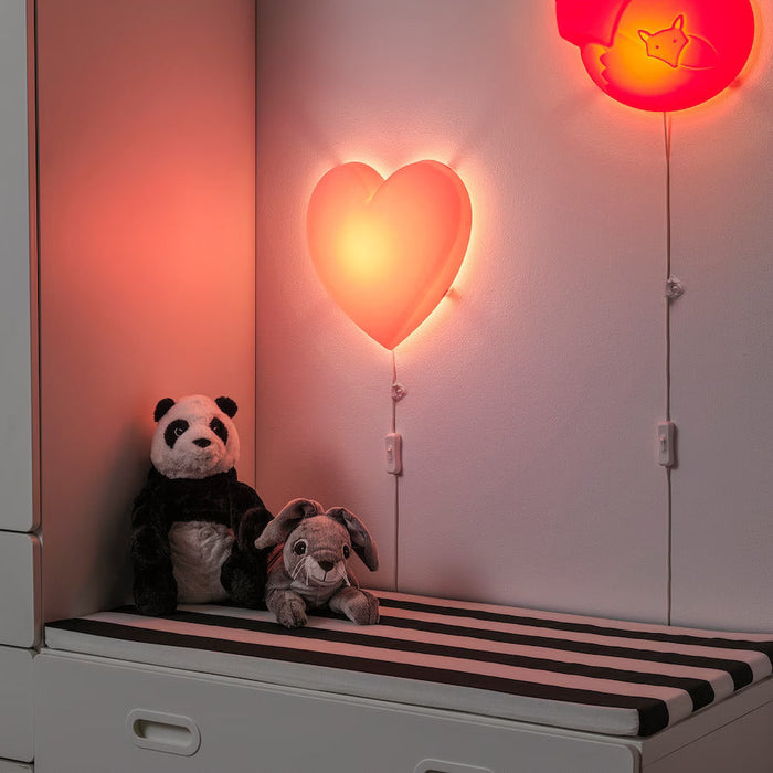 IKEA UPPLYST LED wall lamp, heart pink | IKEA Children's lighting | Eachdaykart