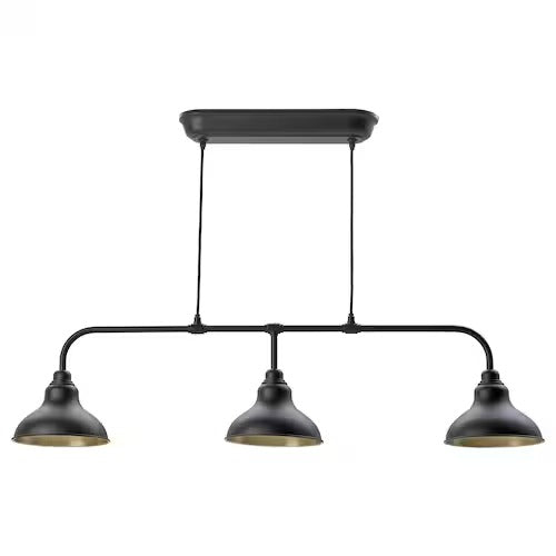 IKEA AGUNNARYD Pendant lamp with 3 lamps, black | IKEA ceiling lights | Eachdaykart