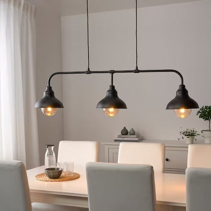 IKEA AGUNNARYD Pendant lamp with 3 lamps, black | IKEA ceiling lights | Eachdaykart