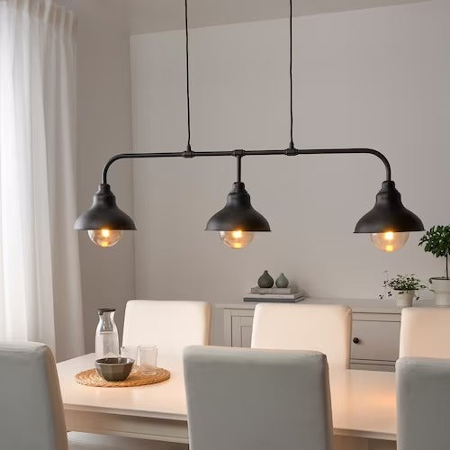 IKEA AGUNNARYD Pendant lamp with 3 lamps, black | IKEA ceiling lights | Eachdaykart