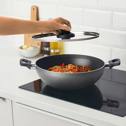 IKEA ALTICKA Kadai wok with lid, grey | IKEA Woks | IKEA Frying Pans & Woks | Eachdaykart