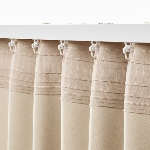 IKEA ANNAKAJSA Room darkening curtains, 1 pair, beige | IKEA Room darkening curtains | IKEA Curtains | Eachdaykart