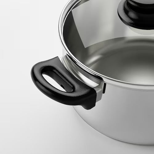 IKEA ANNONS Pot with lid, glass/stainless steel | IKEA Pots & sauce pans | Eachdaykart
