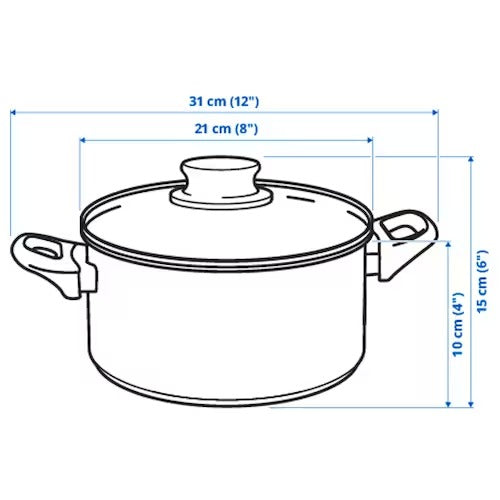 IKEA ANNONS Pot with lid, glass/stainless steel | IKEA Pots & sauce pans | Eachdaykart