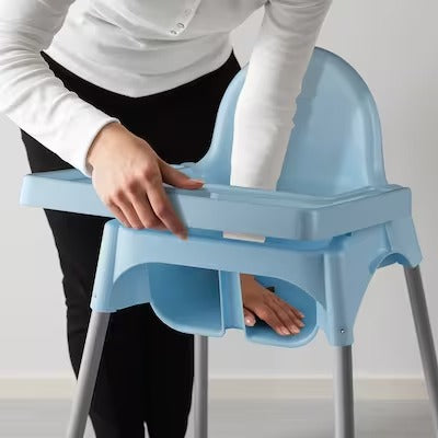IKEA ANTILOP Highchair with safety belt, light blue/silver-colour | IKEA Baby chairs & highchairs | IKEA Children's chairs | Eachdaykart