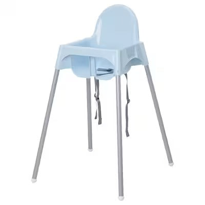 IKEA ANTILOP Highchair with safety belt, light blue/silver-colour | IKEA Baby chairs & highchairs | IKEA Children's chairs | Eachdaykart