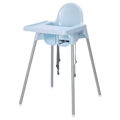 IKEA ANTILOP Highchair with tray, light blue/silver-colour | IKEA Baby chairs & highchairs | IKEA Children's chairs | Eachdaykart