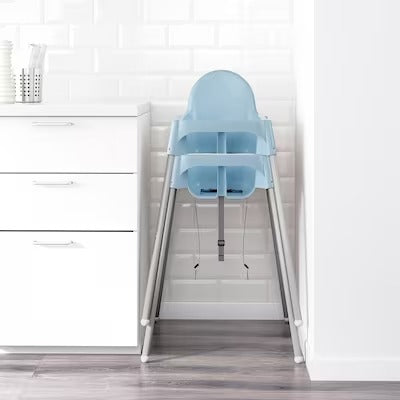 IKEA ANTILOP Highchair with tray, light blue/silver-colour | IKEA Baby chairs & highchairs | IKEA Children's chairs | Eachdaykart