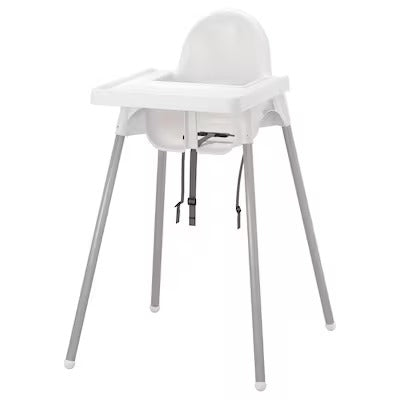 IKEA ANTILOP Highchair with tray, white/silver-colour | IKEA Baby chairs & highchairs | IKEA Children's chairs | Eachdaykart