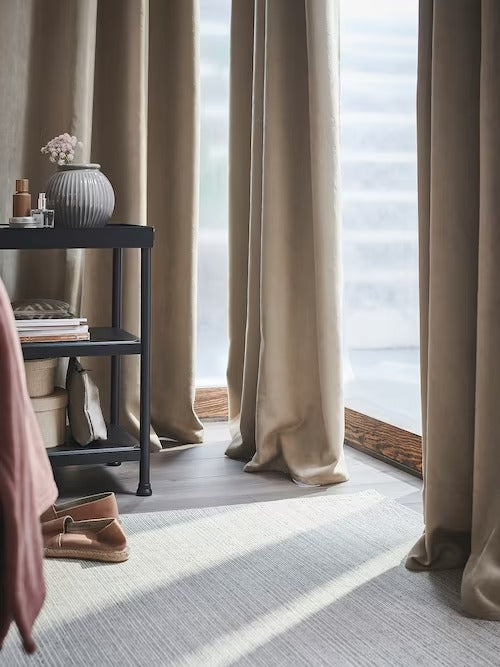 IKEA BIRTNA Block-out curtains, 1 pair, beige | IKEA Block-out curtains | IKEA Curtains | Eachdaykart