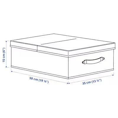 IKEA BLADDRARE Box with lid, grey/patterned | IKEA Clothes boxes | IKEA Storage boxes & baskets | IKEA Small storage & organisers | Eachdaykart