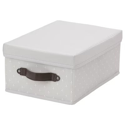 IKEA BLADDRARE Box with lid, grey/patterned | IKEA Clothes boxes | IKEA Storage boxes & baskets | IKEA Small storage & organisers | Eachdaykart