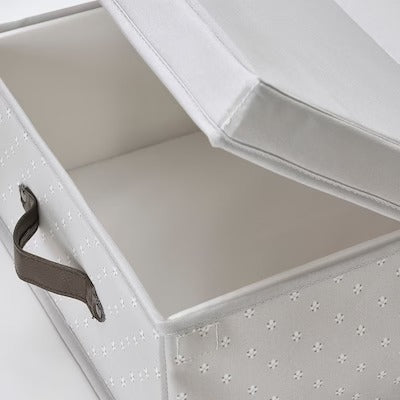 IKEA BLADDRARE Box with lid, grey/patterned | IKEA Clothes boxes | IKEA Storage boxes & baskets | IKEA Small storage & organisers | Eachdaykart