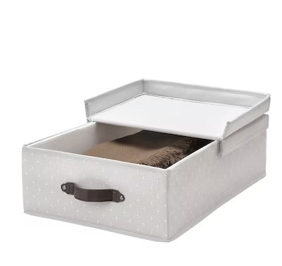 IKEA BLADDRARE Box with lid, grey/patterned | IKEA Clothes boxes | IKEA Storage boxes & baskets | IKEA Small storage & organisers | Eachdaykart