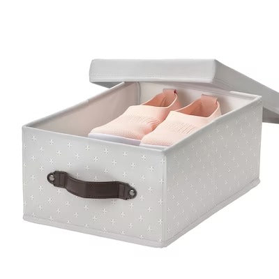 IKEA BLADDRARE Box with lid, grey/patterned | IKEA Clothes boxes | IKEA Storage boxes & baskets | IKEA Small storage & organisers | Eachdaykart