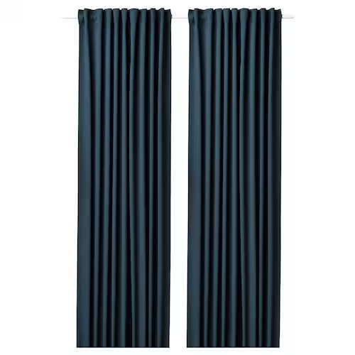 IKEA Blahuva Block out curtains 1 pair dark blue