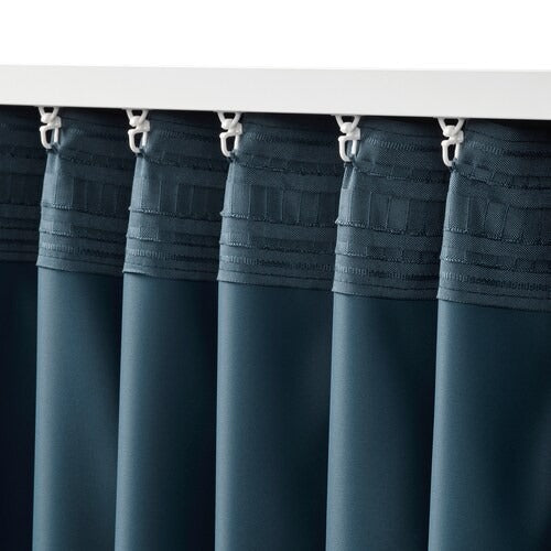 IKEA Blahuva Block out curtains 1 pair dark blue