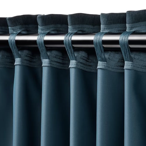 IKEA Blahuva Block out curtains 1 pair dark blue
