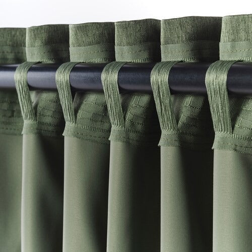 IKEA BLAHUVA Block-out curtains, 1 pair, green | IKEA Block-out curtains | IKEA Curtains | Eachdaykart