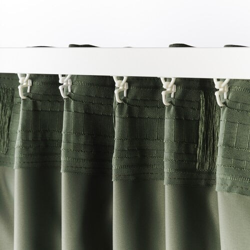 IKEA BLAHUVA Block-out curtains, 1 pair, green | IKEA Block-out curtains | IKEA Curtains | Eachdaykart