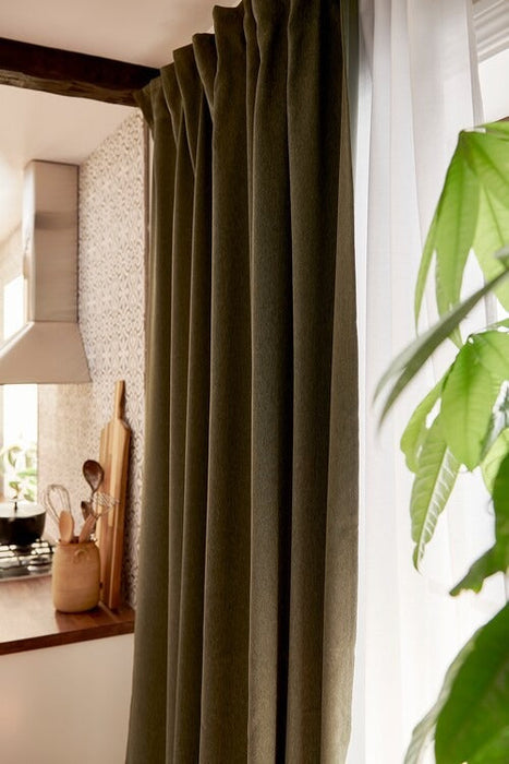 IKEA BLAHUVA Block-out curtains, 1 pair, green | IKEA Block-out curtains | IKEA Curtains | Eachdaykart