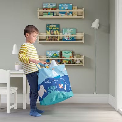 IKEA BLAVINGAD Storage bag, ocean animals pattern/multicolour | IKEA Children's boxes & baskets