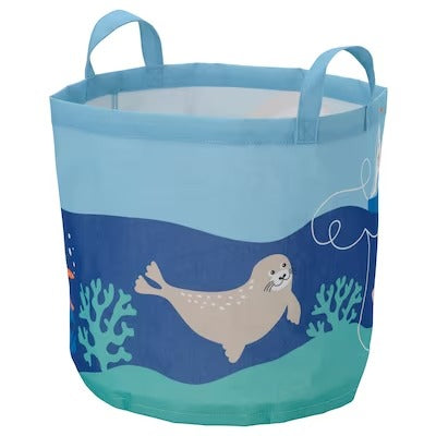 IKEA BLAVINGAD Storage bag, ocean animals pattern/multicolour | IKEA Children's boxes & baskets