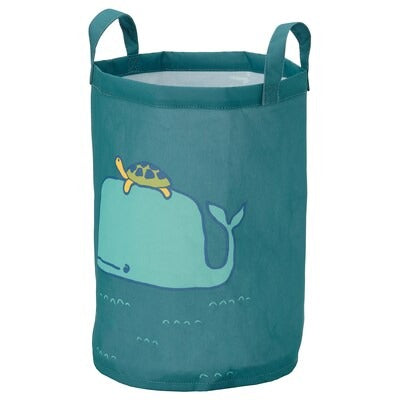 IKEA BLAVINGAD Storage bag, whale pattern/blue-green | IKEA Children's boxes & baskets | IKEA Storage boxes & baskets | IKEA Small storage & organisers | Eachdaykart