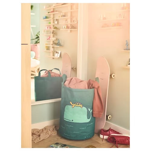 IKEA BLAVINGAD Storage bag, whale pattern/blue-green | IKEA Children's boxes & baskets | IKEA Storage boxes & baskets | IKEA Small storage & organisers | Eachdaykart