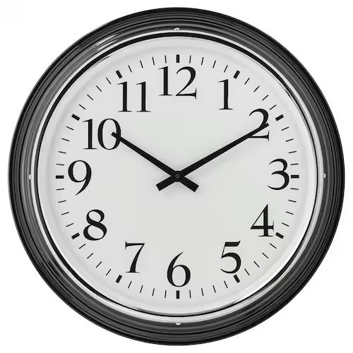 IKEA BRAVUR Wall clock, black | IKEA Wall & table clocks | Eachdaykart