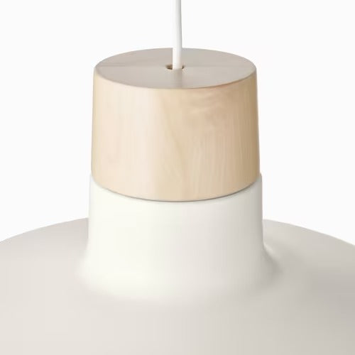 IKEA BUNKEFLO Pendant lamp, white/birch, 36 cm (14 ") | IKEA ceiling lights | Eachdaykart