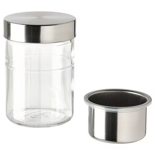 IKEA DAGKLAR Jar with insert, clear glass/stainless steel | Food containers | Storage & organisation | Eachdaykart