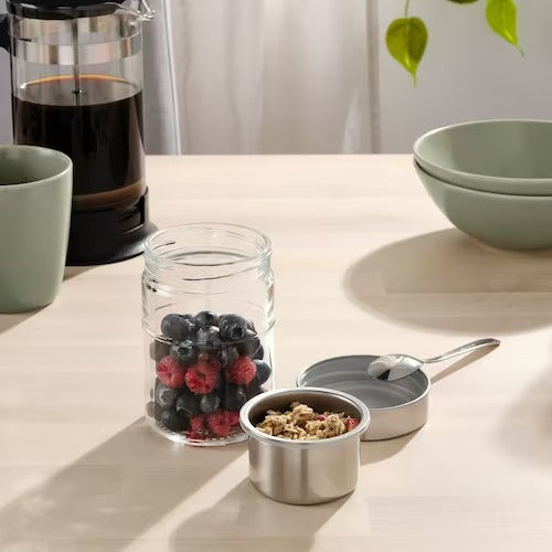 IKEA DAGKLAR Jar with insert, clear glass/stainless steel | Food containers | Storage & organisation | Eachdaykart